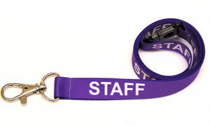 STAFF (purple) with safety breakaway printed lanyard 15mm