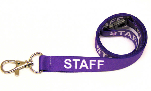 STAFF (purple) with safety breakaway printed lanyard 15mm