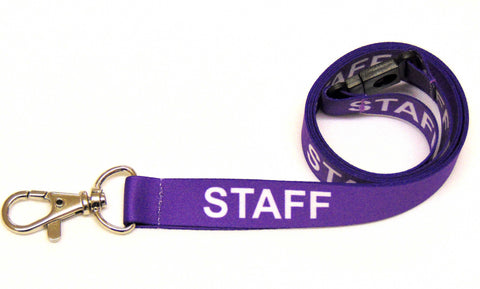 STAFF (purple) with safety breakaway printed lanyard 15mm