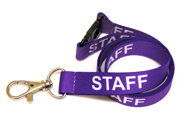 STAFF (purple) with safety breakaway printed lanyard 15mm