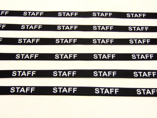 STAFF (black) printed lanyard 15mm with safety breakaway