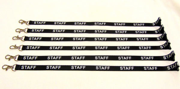 STAFF (black) printed lanyard 15mm with safety breakaway