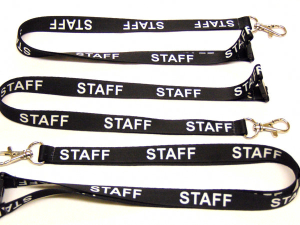 STAFF (black) printed lanyard 15mm with safety breakaway