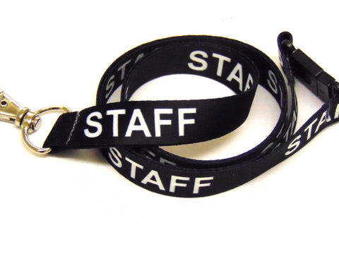 STAFF (black) printed lanyard 15mm with safety breakaway