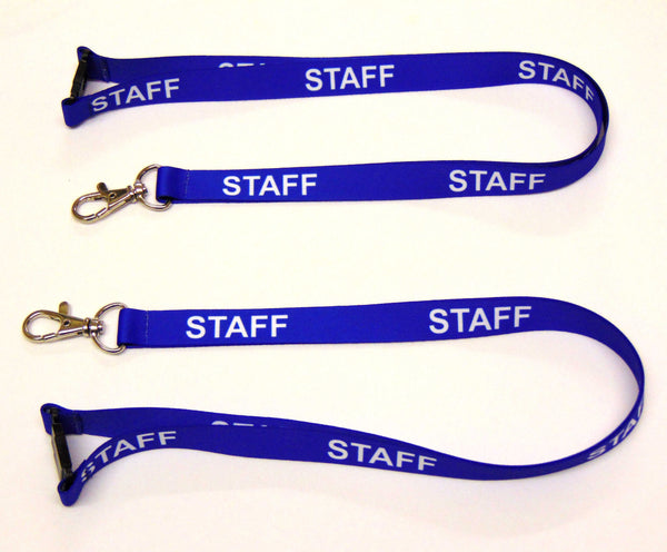 STAFF (blue) with safety breakaway printed lanyard 15mm