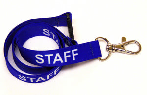 STAFF (blue) with safety breakaway printed lanyard 15mm