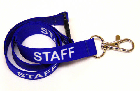 STAFF (blue) with safety breakaway printed lanyard 15mm