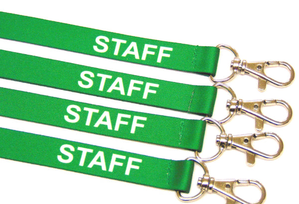 STAFF (green) with safety breakaway printed lanyard 15mm