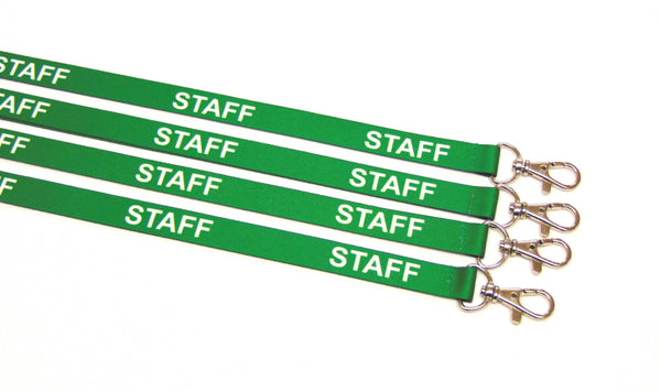 STAFF (green) with safety breakaway printed lanyard 15mm