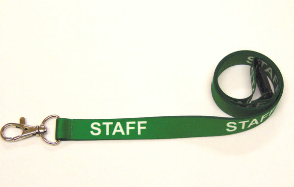STAFF (green) with safety breakaway printed lanyard 15mm