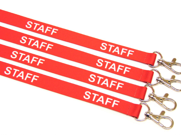 STAFF (red) with safety breakaway printed lanyard 15mm