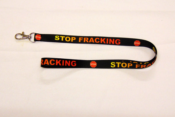 STOP FRACKING printed lanyard 15mm