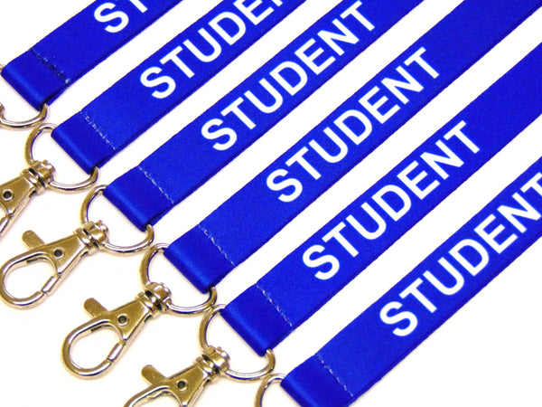 STUDENT (blue) with safety breakaway printed lanyard 15mm