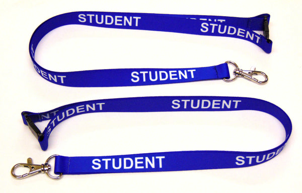 STUDENT (blue) with safety breakaway printed lanyard 15mm