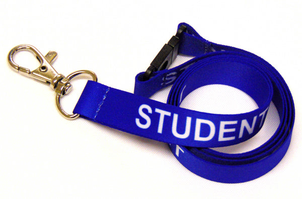 STUDENT (blue) with safety breakaway printed lanyard 15mm