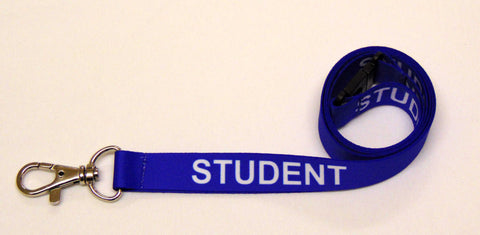 STUDENT (blue) with safety breakaway printed lanyard 15mm