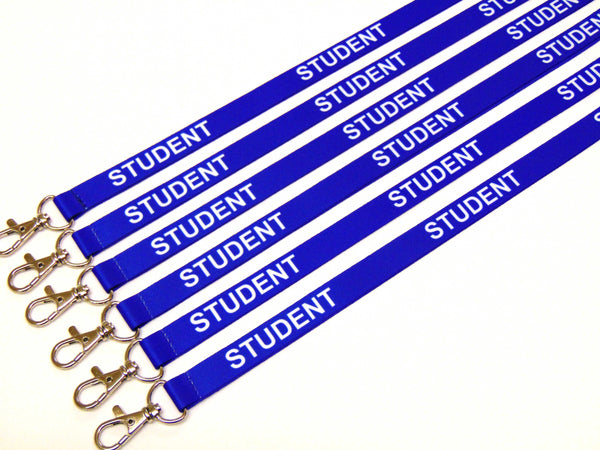 STUDENT (blue) with safety breakaway printed lanyard 15mm