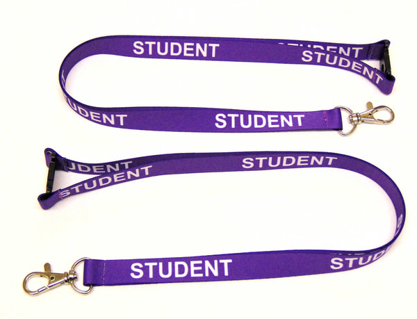 STUDENT (purple) with safety breakaway printed lanyard 15mm
