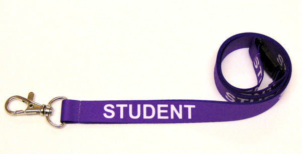 STUDENT (purple) with safety breakaway printed lanyard 15mm