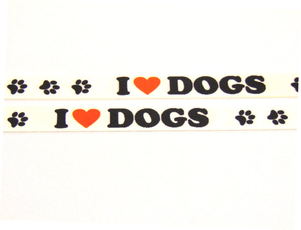 I Love Dogs lanyard (white) 15mm