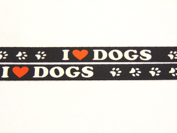 I Love Dogs lanyard (black) 15mm